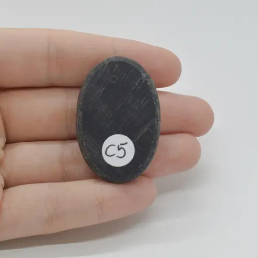 Cabochon Agat Negru Druzy 40x26x8mm C5, imagine 2