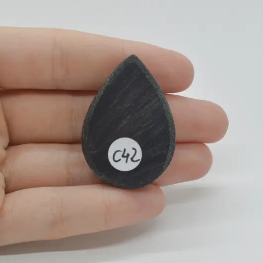 Cabochon Agat Negru Druzy 40x28x7mm C42, imagine 2