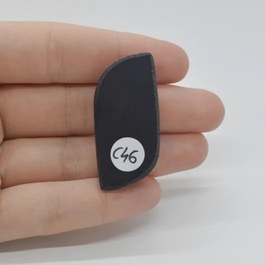 Cabochon Agat Negru Druzy 42x19x7mm C46, imagine 2