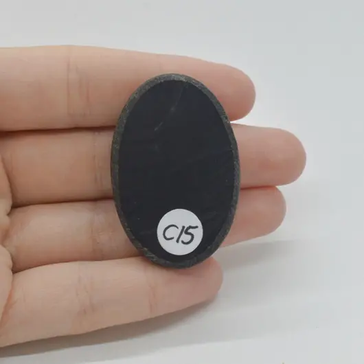 Cabochon Agat Negru Druzy 43x29x7mm C15, imagine 2