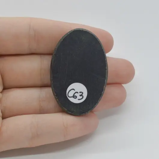 Cabochon Agat Negru Druzy 43x29x7mm C63, imagine 2