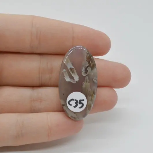 Cabochon Agat Turkish 37x19x5mm C35, imagine 2