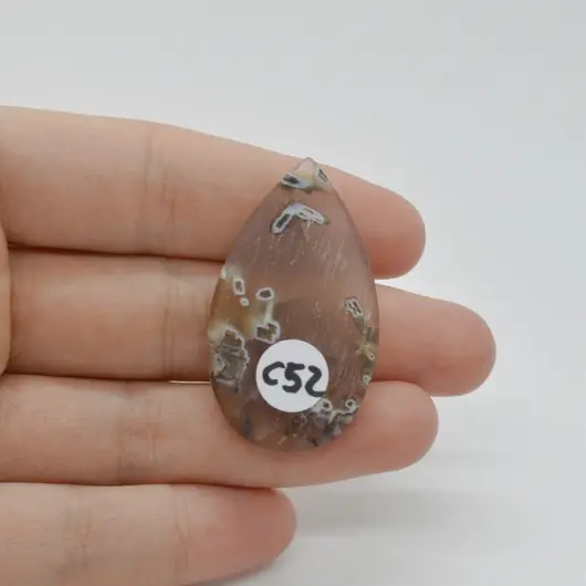 Cabochon Agat Turkish 41x23x4mm C52, imagine 2