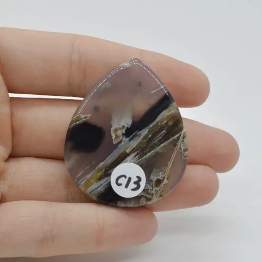 Cabochon Agat Turkish 43x36x5mm C13, imagine 2