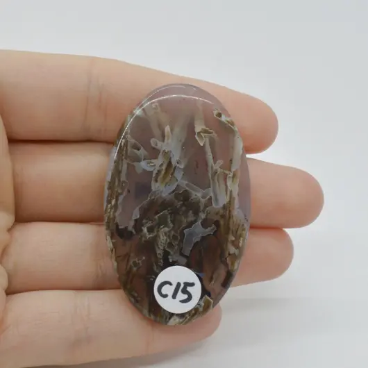 Cabochon Agat Turkish 52x31x5mm C15, imagine 2
