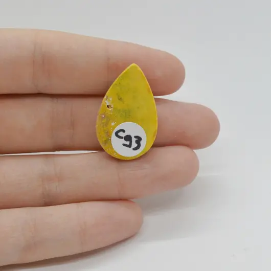 Cabochon Jasp Bumble Bee 27x17x4mm C93, imagine 2