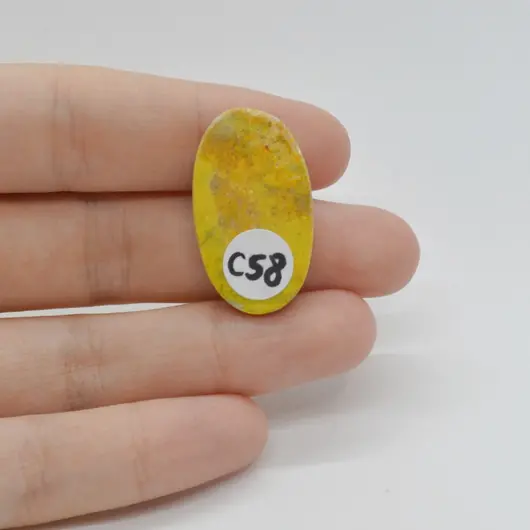Cabochon Jasp Bumble Bee 29x17x4mm C58, imagine 2