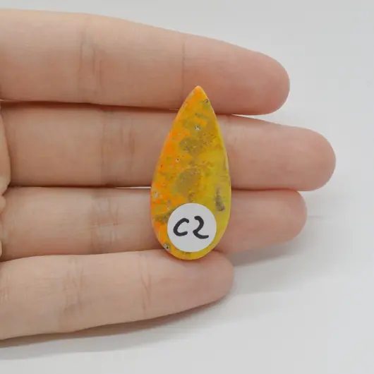 Cabochon Jasp Bumble Bee 35x16x5mm C2, imagine 2