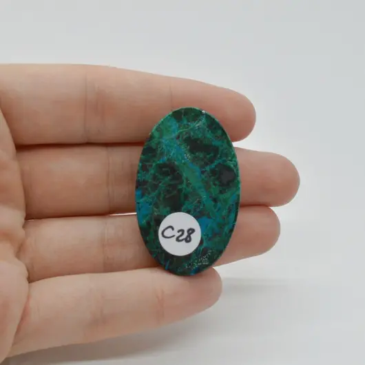 Cabochon Crisocola 39x25x7mm C28, imagine 2