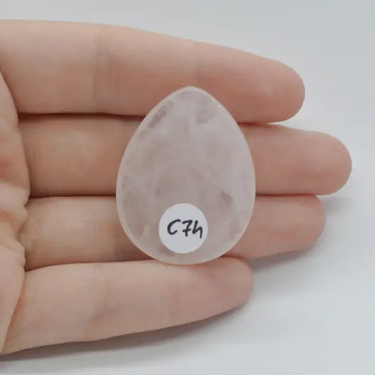Cabochon Cuart Roz 36x28x7mm C74, imagine 2