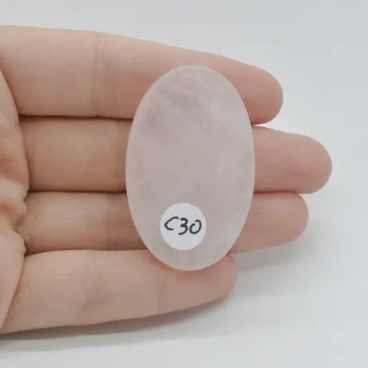 Cabochon Cuart Roz 44x28x8mm C30, imagine 2