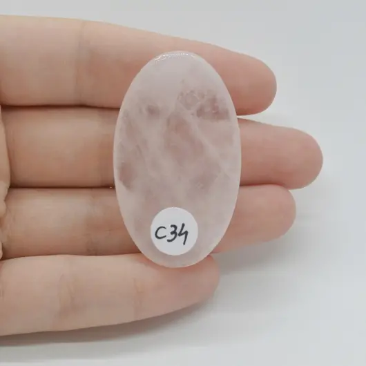 Cabochon Cuart Roz 45x27x6mm C34, imagine 2