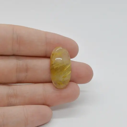 Cabochon Cuart Rutilat 26x13x5mm C66