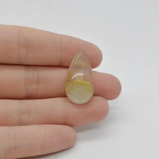 Cabochon Cuart Rutilat 26x14x5mm C62