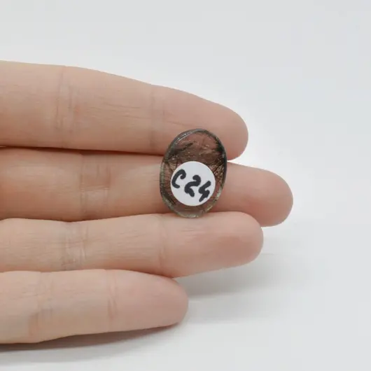Cabochon Cuart Turmalinat 20x15x5mm C24, imagine 2