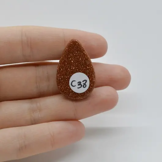 Cabochon Goldstone Maro 30x19x7mm C38, imagine 2