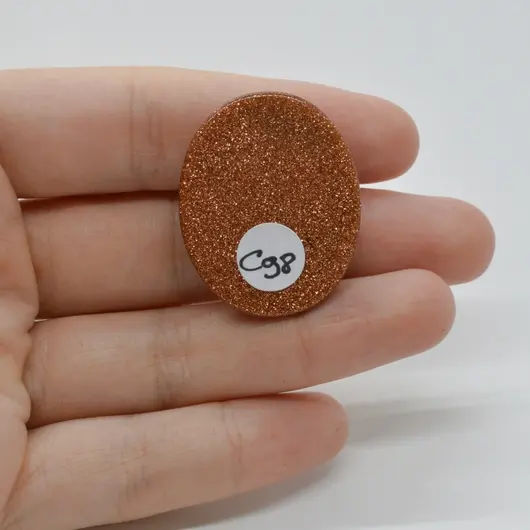 Cabochon Goldstone Maro 33x27x6mm C98, imagine 2
