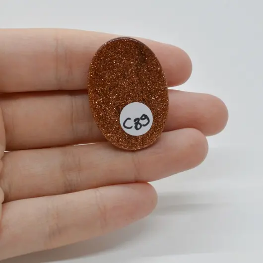 Cabochon Goldstone Maro 34x24x6mm C89, imagine 2