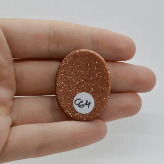 Cabochon Goldstone Maro 34x27x6mm C64, imagine 2