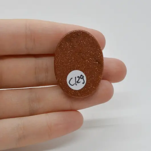 Cabochon Goldstone Maro 35x26x5mm C129, imagine 2