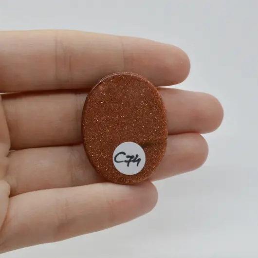 Cabochon Goldstone Maro 35x26x5mm C74, imagine 2