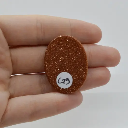 Cabochon Goldstone Maro 36x27x5mm C79, imagine 2