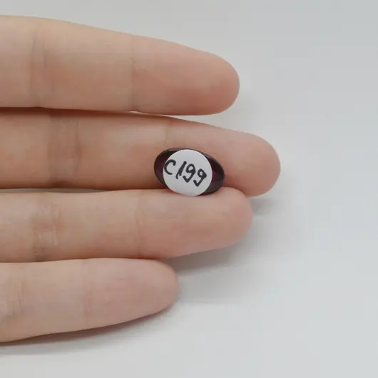 Cabochon Granat Hessonit 15x10x4mm C199, imagine 2