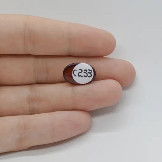 Cabochon Granat Hessonit 15x11x4mm C233, imagine 2