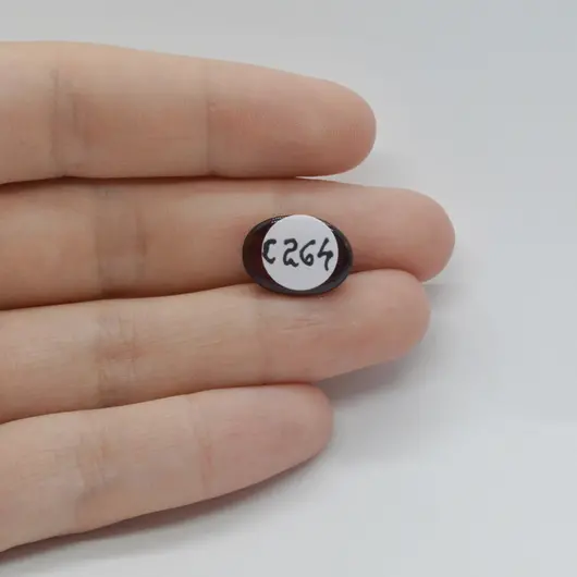 Cabochon Granat Hessonit 15x11x5mm C264, imagine 2