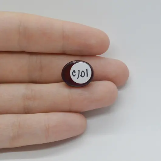 Cabochon Granat Hessonit 15x12x6mm C101, imagine 2