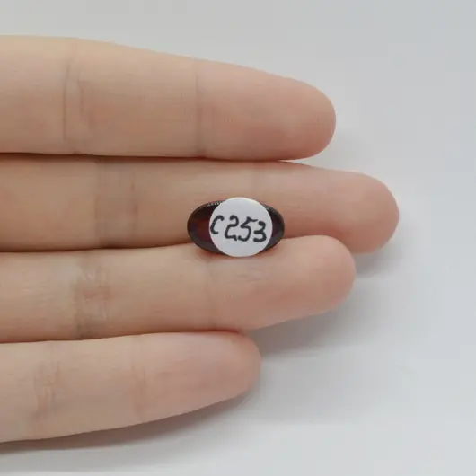 Cabochon Granat Hessonit 15x9x5mm C253, imagine 2