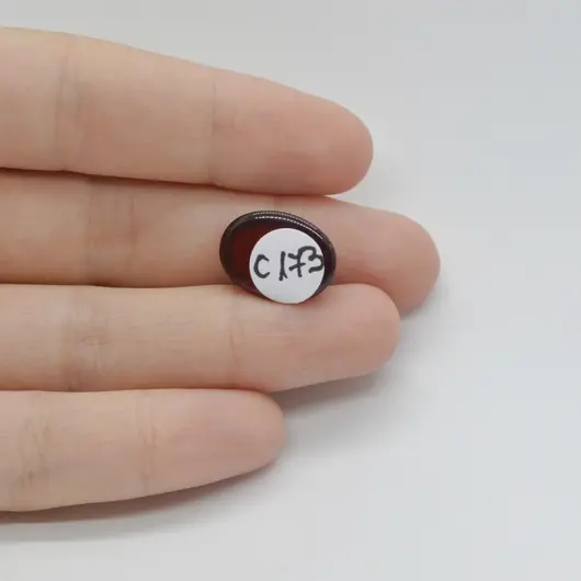 Cabochon Granat Hessonit 16x12x6mm C173, imagine 2