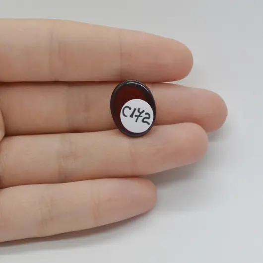 Cabochon Granat Hessonit 17x14x6mm C172, imagine 2