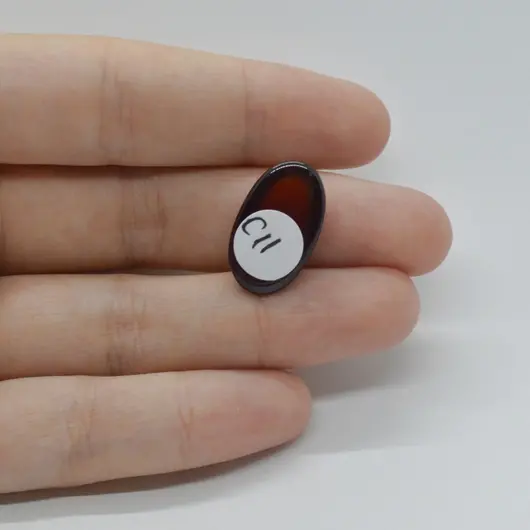 Cabochon Granat Hessonit 20x11x6mm C11, imagine 2