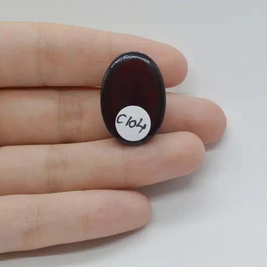 Cabochon Granat Hessonit 27x19x8mm C104, imagine 2