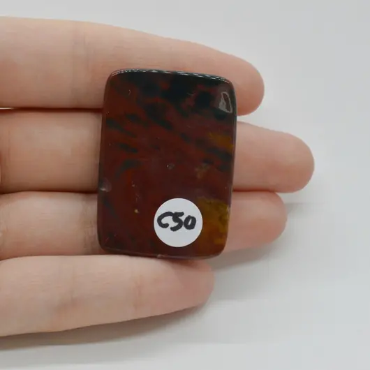 Cabochon Heliotrop 39x28x6mm C50, imagine 2