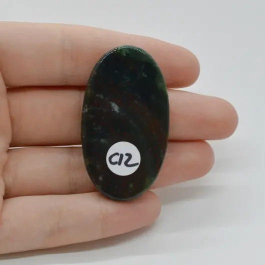 Cabochon Heliotrop 46x26x6mm C12, imagine 2