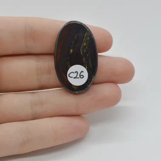 Cabochon Iron Tiger 35x21x4mm C26, imagine 2
