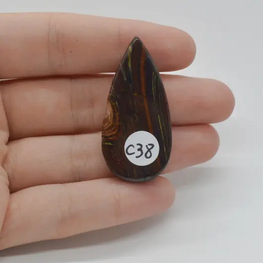 Cabochon Iron Tiger 42x20x6mm C38, imagine 2