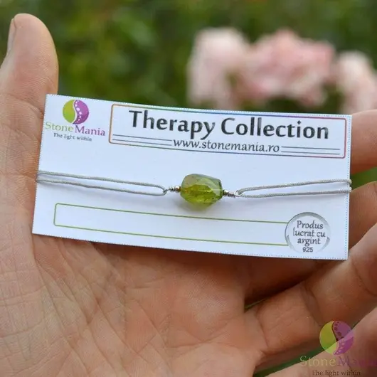 Bratara Therapy peridot 12x8mm si argint 925