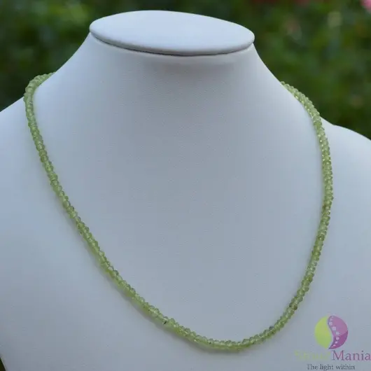 Colier peridot discuri 3mm si argint 925