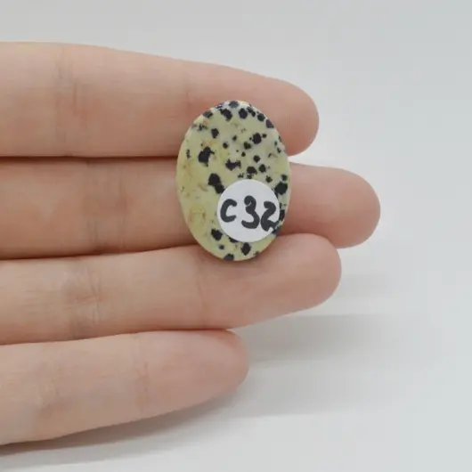 Cabochon Jasp Dalmatian 26x18x6mm C32, imagine 2