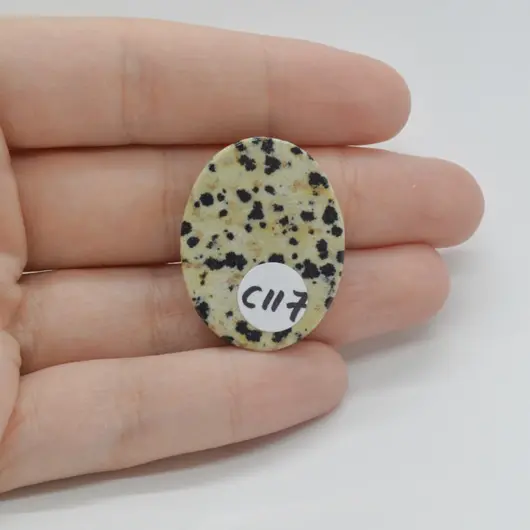 Cabochon Jasp Dalmatian 30x23x6mm C117, imagine 2