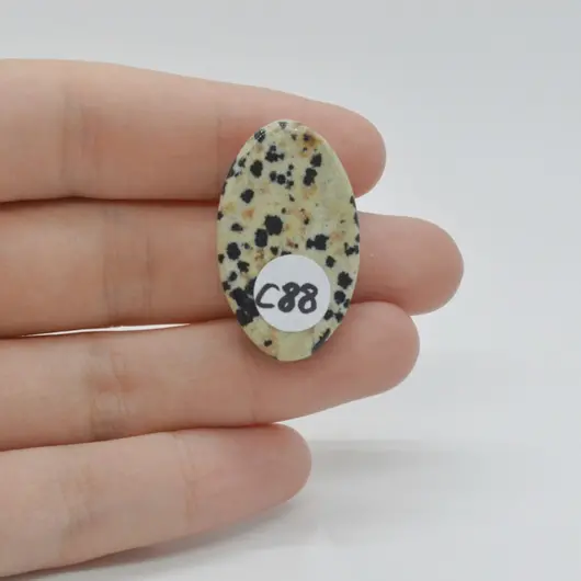Cabochon Jasp Dalmatian 31x19x6mm C88, imagine 2