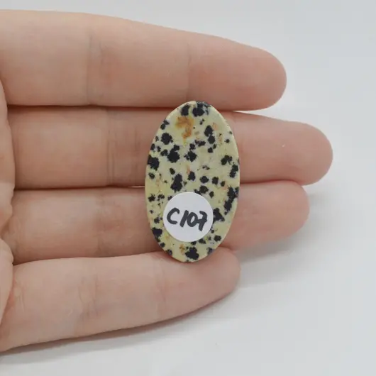 Cabochon Jasp Dalmatian 32x19x6mm C107, imagine 2