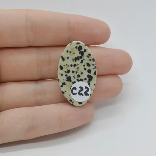 Cabochon Jasp Dalmatian 32x19x6mm C22, imagine 2