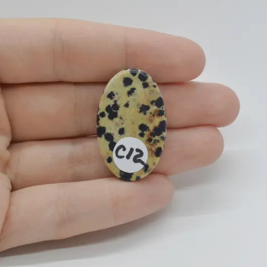 Cabochon Jasp Dalmatian 32x20x6mm C12, imagine 2