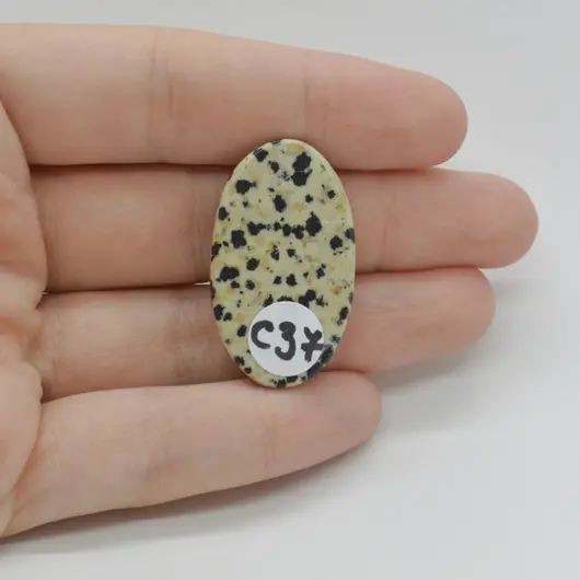 Cabochon Jasp Dalmatian 33x19x6mm C37, imagine 2