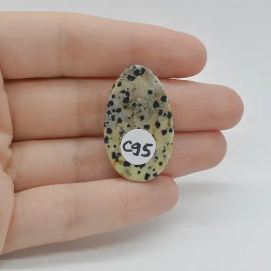 Cabochon Jasp Dalmatian 33x20x5mm C95, imagine 2