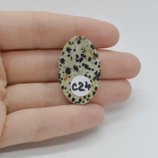 Cabochon Jasp Dalmatian 33x20x6mm C24, imagine 2